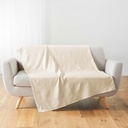 Plaid 220 x 240 cm polycoton uni lucile naturel