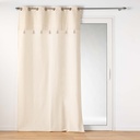 Rideau a oeillets 140 x 240 cm coton/polyester+top met+pompon izigold