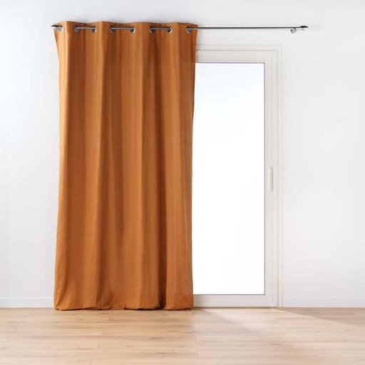Rideau a oeillets 135 x 260 cm coton/polyester recycle grs twily camel