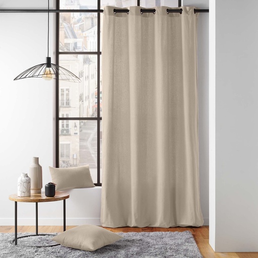 Rideau a oeillets 135 x 260 cm coton/polyester recycle grs twily lin