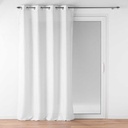 Rideau a oeillets 140 x 260 cm polyester uni+fils metallises zeline blanc