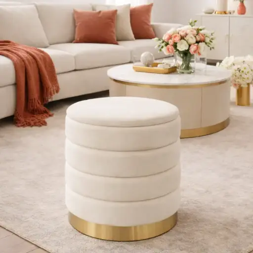 Pouf Blanc cassé -'Melià'