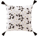 Coussin dehous. compr. pompons 45 x 45 cm coton imprime or darcy des. place