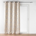 Rideau a oeillets 140 x 260 cm occultant imprime metallise lyra blanc