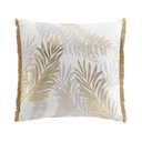 Coussin dehous. compr. frange 50x50 cm coton/polyester imp. metal. melisse des p