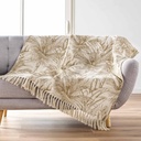 Plaid a franges 125 x 150 cm coton/polyester imprime dune