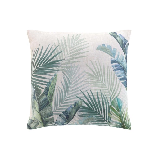 Coussin dehoussable compresse 45 x 45 cm polyester/lin imprime native des. place