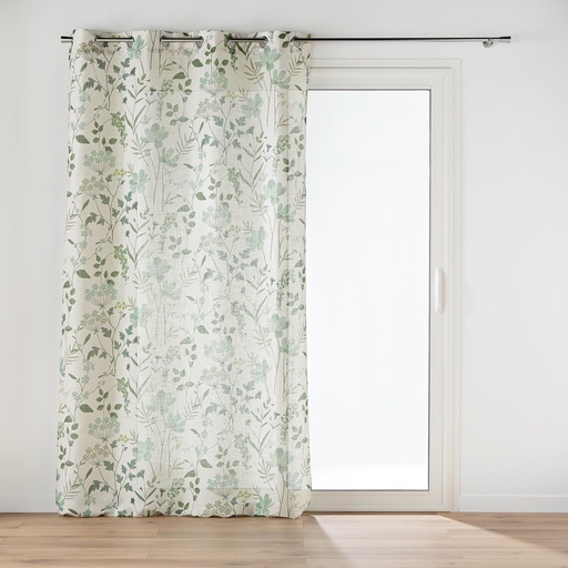 Rideau a oeillets 140 x 260 cm polyester/lin imprime palmiflore
