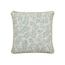 Coussin dehous compr passepoil 45 x 45 cm polycoton imprime+jute naya sauge