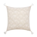 Coussin dehous. compr. pompons 45 x 45 cm polycoton imprime saharis