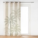 Rideau a oeillets 140 x 260 cm polyester/lin imprime palmea vert des. place