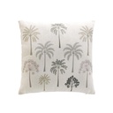 Coussin dehoussable compresse 45 x 45 cm polyester/lin imp palmea vert des place