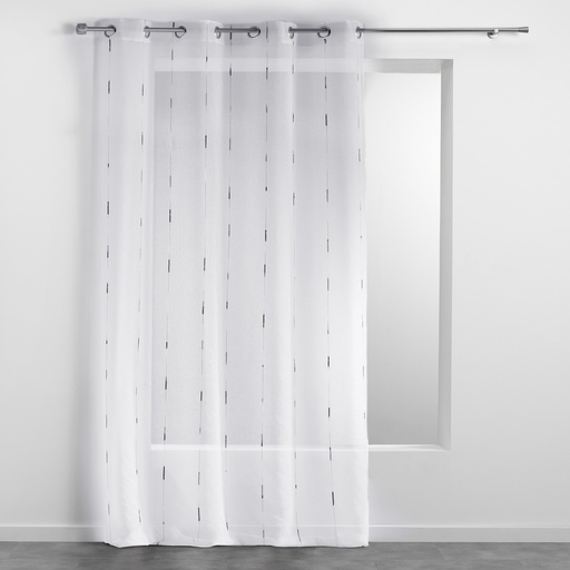 Panneau a oeillets  140 x 260 cm voile sable fils chenille chenilla gris