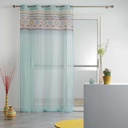 Panneau a oeillets 140 x 240 cm voile imp transfert luisa menthe