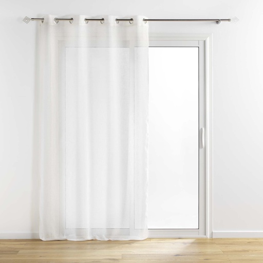 Panneau a oeillets 140 x 240 cm tisse fils metallises sunline blanc/or