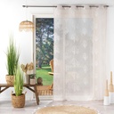 Panneau a oeillets 140 x 240 cm effet lin tisse brode sonata lin