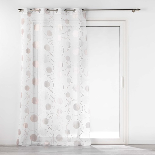 Panneau a oeillets 140 x 240 cm voile sable imprime metallise oliane