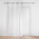 Panneau a oeillets 140 x 240 cm voile sable imprime metallise ariane or rose