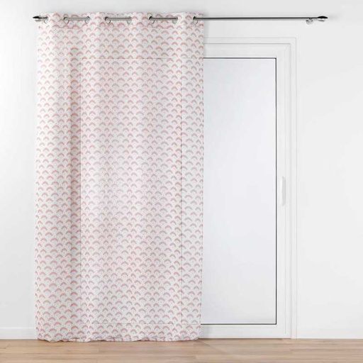 Panneau a oeillets 140 x 240 cm voile sable imprime metallise lorea marsala