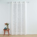 Panneau a oeillets 140 x 240 cm voile tisse applique karla blanc
