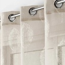 Panneau a oeillets 140 x 240 cm effet lin tisse imprime indila blanc