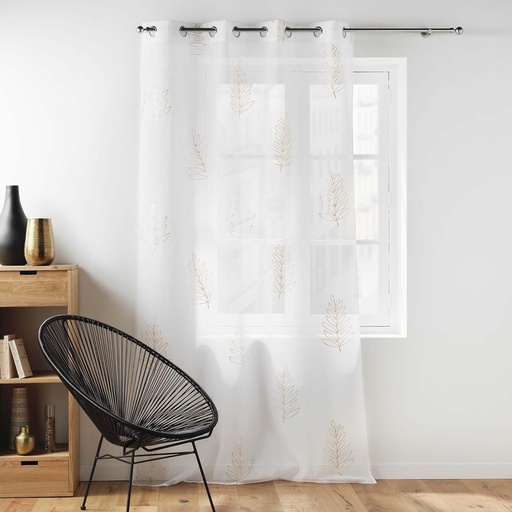 Panneau a oeillets 140 x 240 cm voile sable applique metallise venus