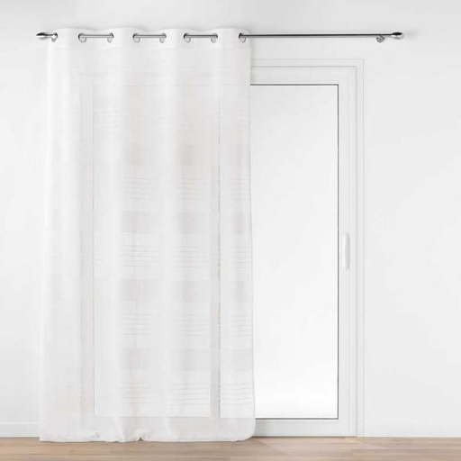 Panneau a oeillets 140 x 240 cm effet lin tisse janice blanc