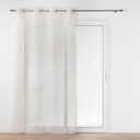 Panneau a oeillets 137 x 240 cm voile sable imprime farandole naturel