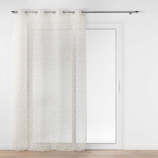 Panneau a oeillets 137 x 240 cm voile sable imprime farandole naturel