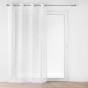 Panneau a oeillets 140 x 240 cm voile sable imprime metallise louxor blanc
