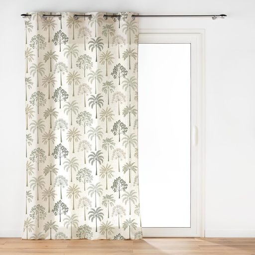 Panneau a oeillets 140 x 240 cm voile sable imprime palmea vert