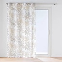 Panneau a oeillets 135 x 240 cm luminette imprimee metallisee vayana naturel