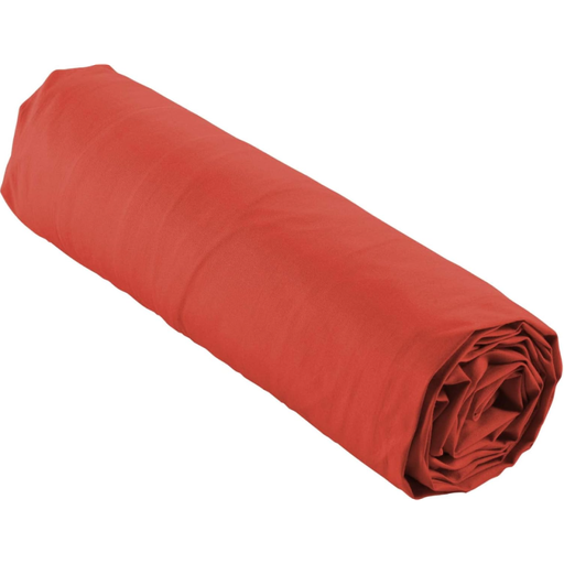 Drap housse 1 personne 90 x 190 cm percale uni 78 fils percaline terracotta