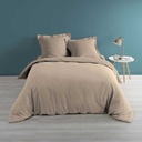 Housse de couette 2 personnes 240 x 220 cm percale uni 78 fils percaline naturel