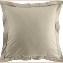 Taie d'oreiller vp 63 x 63 cm uni bio 57 fils gots biolina taupe avec p. bourdon