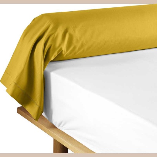 Taie de traversin 85 x 185 cm uni 57 fils lina curry avec point bourdon