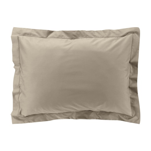 Taie d'oreiller vp 50 x 70 cm percale uni 78 fils percaline sable +p. bourdon