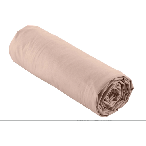 Drap housse 2 personnes 180 x 200 cm percale uni 78 fils percaline nude