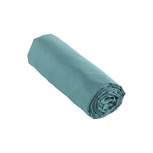 Drap housse 2 personnes 180 x 200 cm percale uni 78 fils percaline tilleul