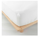 Drap housse 2 personnes 140 x 190 cm double gaze coton uni 57 fils angelia blanc