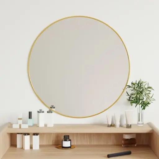 Miroir bord dore rond/carre 25cm