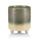 Pot fleur porcelaine 13x11cm beige