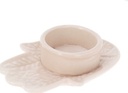 Porcelaine bougeoir main beige
