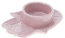 Porcelaine bougeoir main mauve