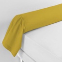 Taie de traversin 85 x 185 cm uni 57 fils lina ocre avec point bourdon