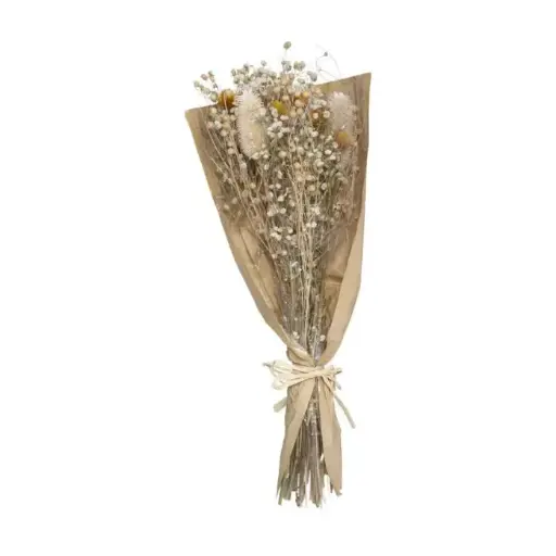 Bouquet compo chardon nat jaune