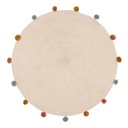 Tapis rond coton arlequin pom d90
